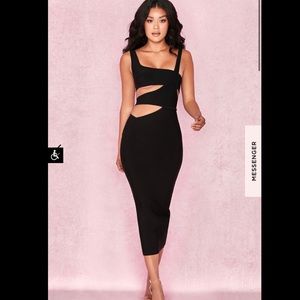 House Of CB Miya Black Bandage Cut Out Dress, XS